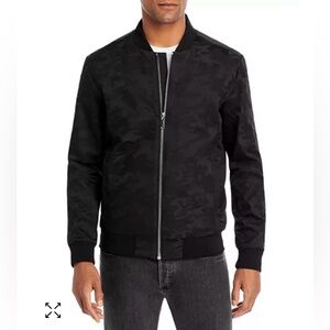 Karl Lagerfeld Men’s Black Camo Bomber Jacket Small